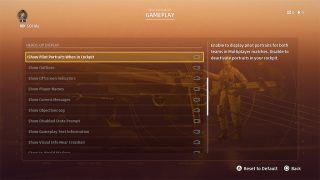 This is a picture of the Gameplay settings menu.