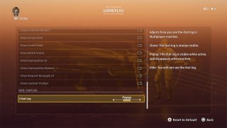 This is a picture of the Gameplay settings menu.