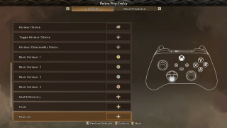 This image shows the Combat Control Customization settings listed below.