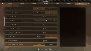 This image shows the Accessibility settings listed below.