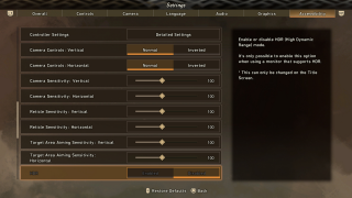 This picture shows the Controller Accessibility listed below.