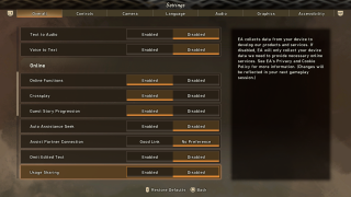 This image shows the Overall settings listed below.