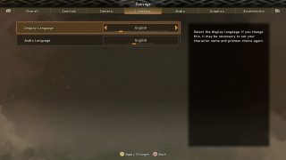 This image shows the Language settings listed below.