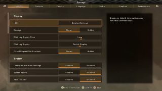 This image shows the Overall settings listed below.