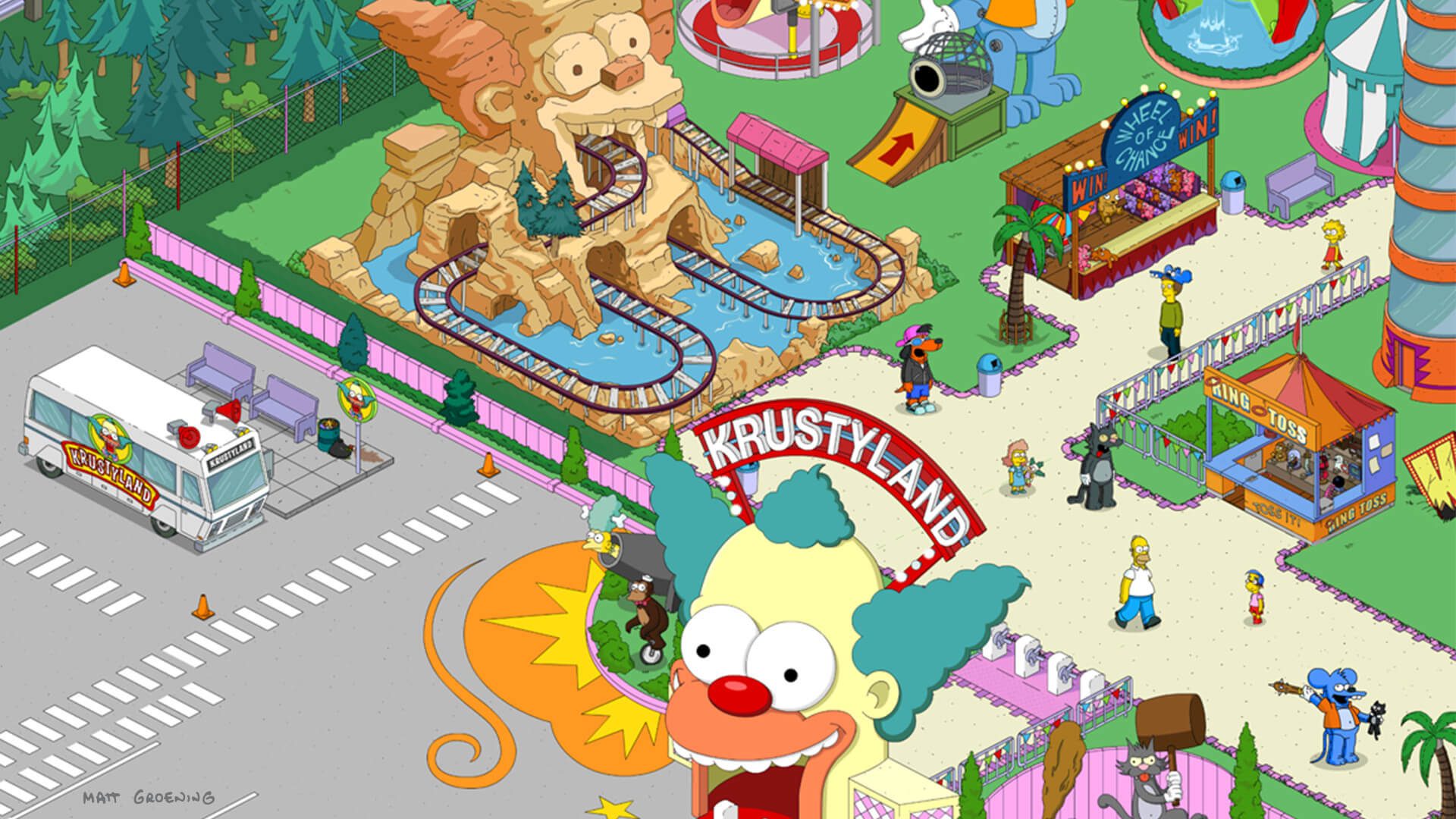Game park is. Симпсоны Спрингфилд игра КРАСТИ парк. Парк КРАСТИ Simpsons tapped. КРАСТИ парк в игре симпсоны. Парк КРАСТИ В игре Спрингфилд.