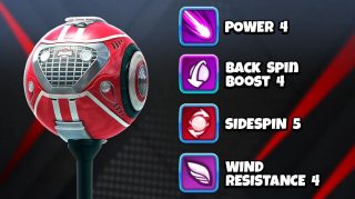 Image and infographic of the Roadster Ball. Statistics for it are displayed on the right side.