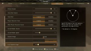 This image shows the Audio settings listed below.