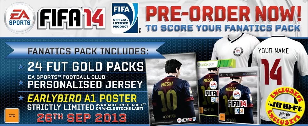 JB Hi-Fi's FIFA 14 Fanatics Pack ready for Pre-order