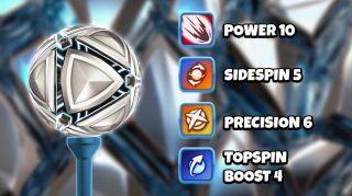 Image and infographic of the Defender PT Ball. Statistics for it are displayed on the right side.