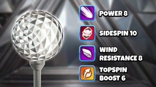Image and infographic of the Geo PT Ball. Statistics for it are displayed on the right side.