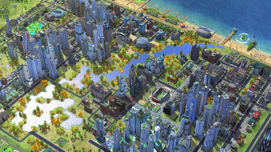 舞台裏 Simcity Buildit への湖と川の追加