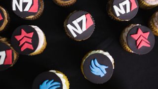 Various Mass Effect wedding cup cakes