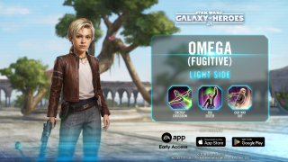 Star Wars Galaxy of Heroes Kit Reveal art for Omega.