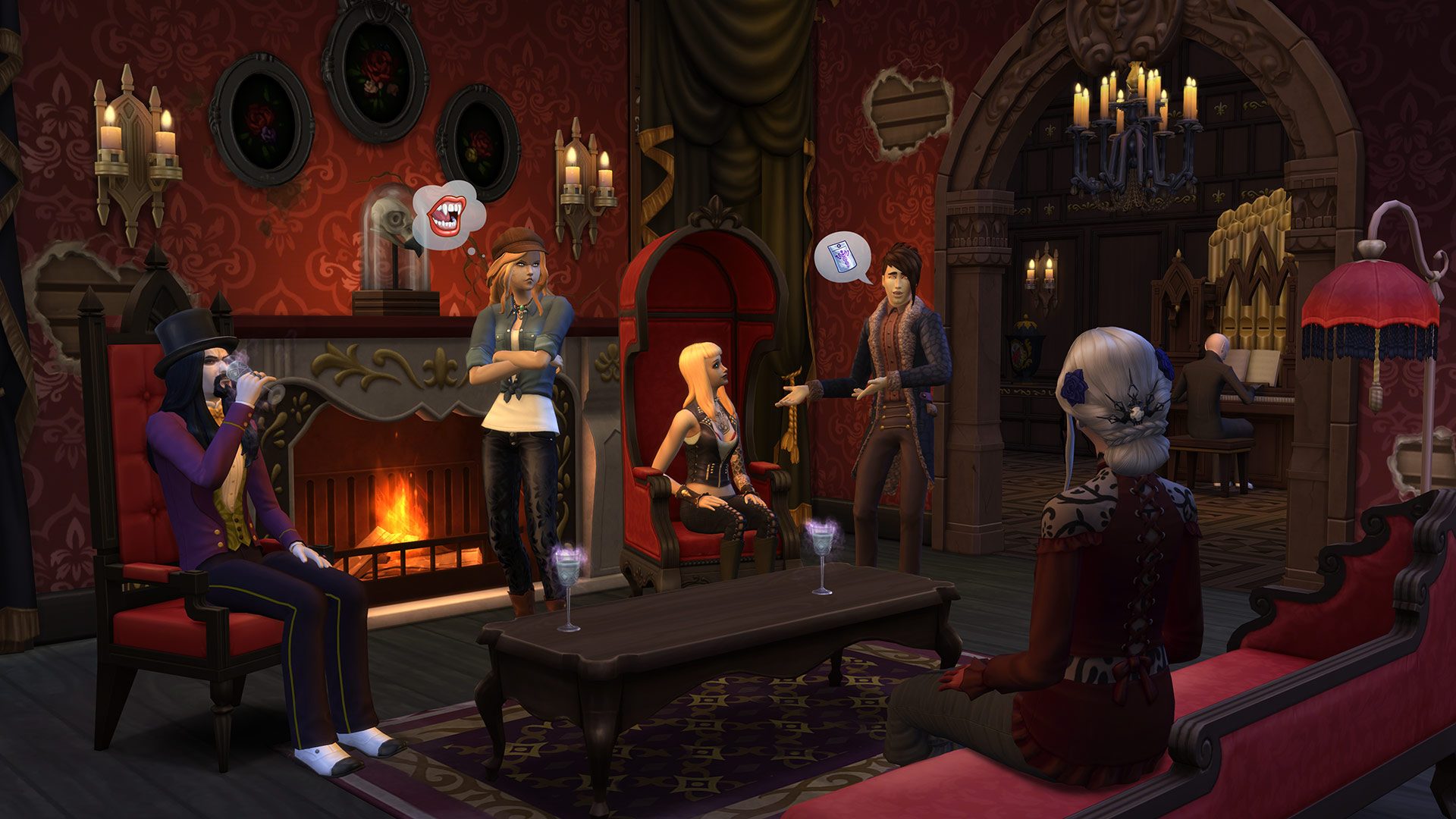 sims 4 vampire living room idea