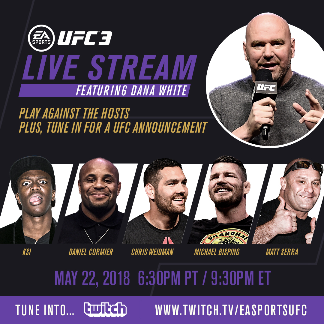 Watch the EA SPORTS UFC 3 #BeatTheBoss Livestream with Dana White and KSI