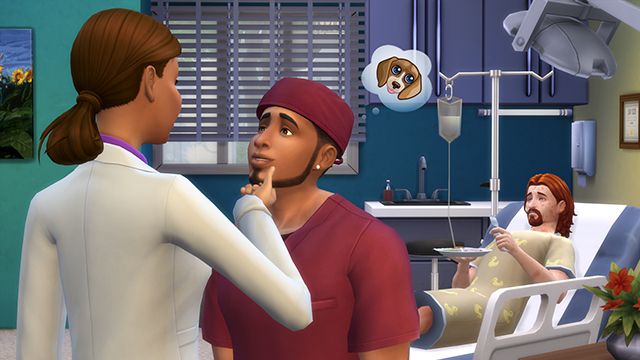 the sims 4 get to work doctor wont move