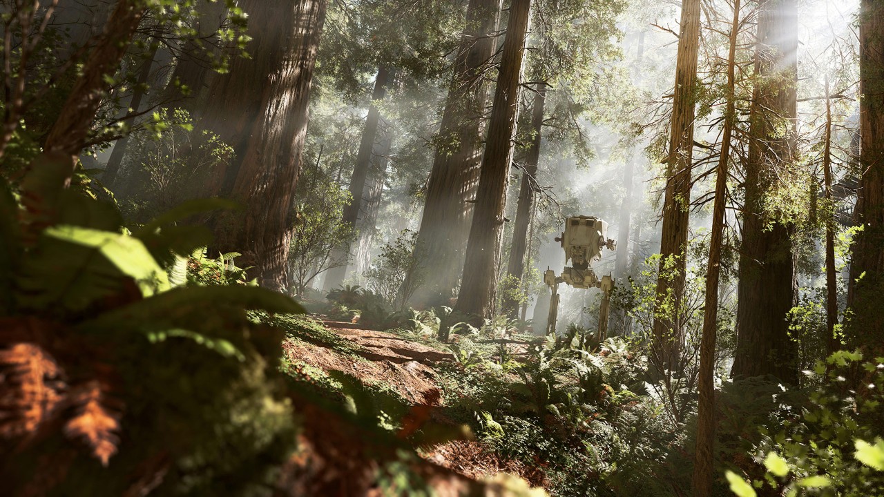 AT-ST lurking in the lush environments AT-ST lurking in the lush environments