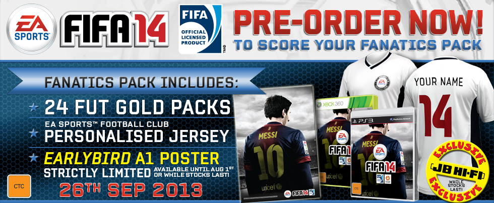 JB-hifi FIFA14 Pre-order - Fanatic Pack