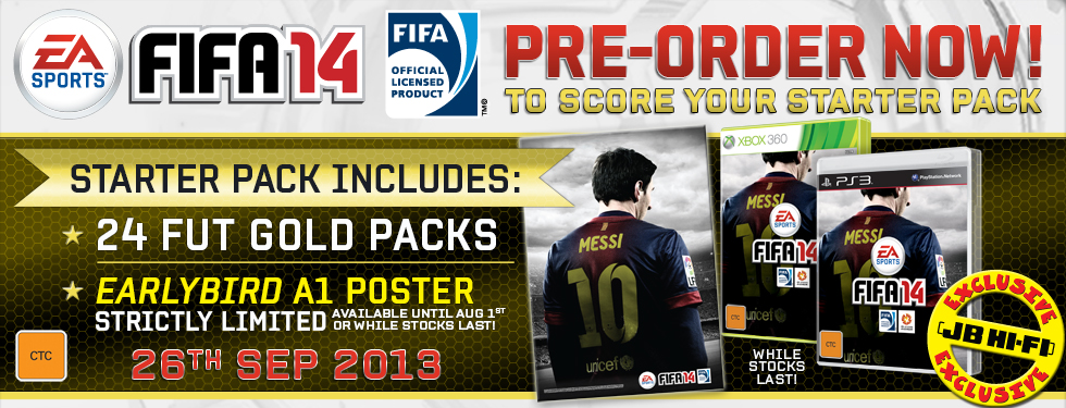 JB Hifi FIFA 14 pre-order - Starter Pack