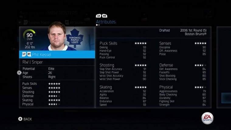 nhl 16 player ratings toronto maple leafs