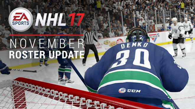 NHL 17 November Roster Update